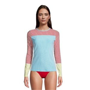Land’s End Long Sleeve Rash Guard Seersucker, Large
